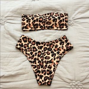 High Waisted Cheetah Print Bikini